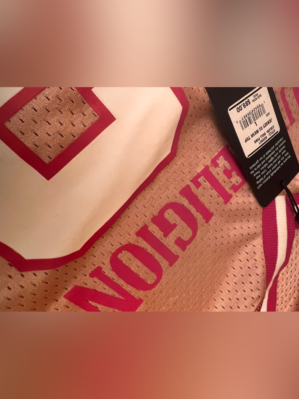True Religion Girls' Pink Mesh '02' Cropped Jersey Top - Picture 9 of 11
